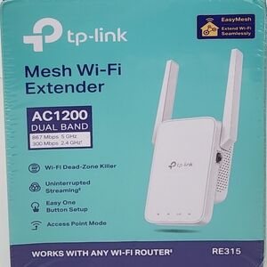 TP-Link AC1200 Mesh WiFi Extender White Dual Band Range Booster RE305